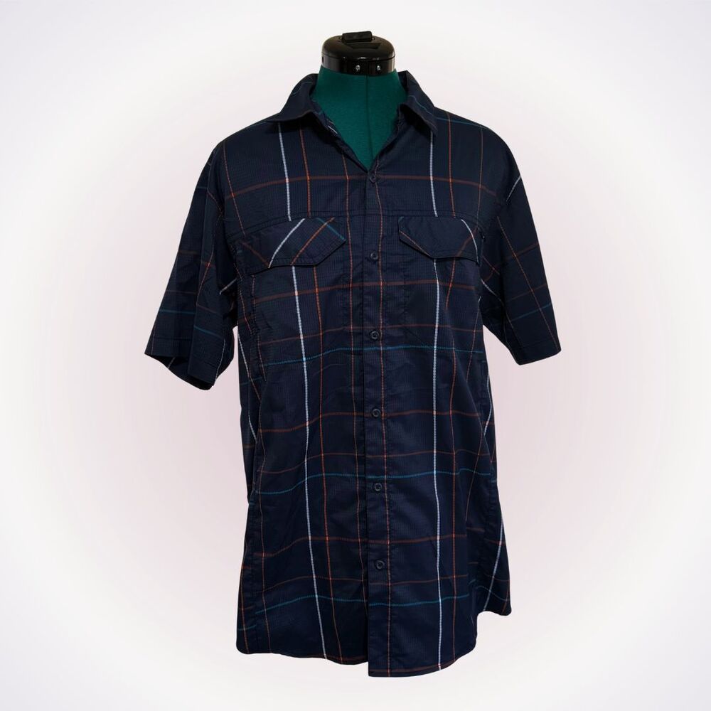 Columbia Plaid Short-Sleeve Button-Down Shirt | Sz M